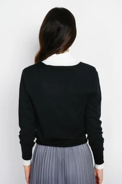 Assuili Gilets Et Cardigans|Cardigan en Cachemire mélangé col V noir