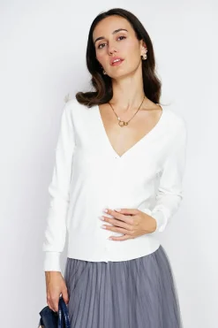 Assuili Gilets Et Cardigans|Cardigan en Cachemire mélangé col V naturel