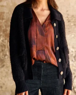 Lauren Vidal Gilets Et Cardigans|Cardigan en Laine & Alpaga mélangés Manon noir