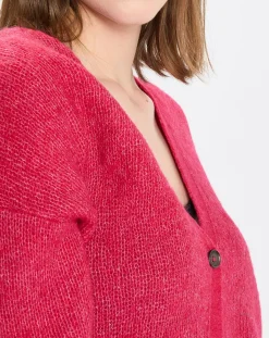 Marc O'Polo Gilets Et Cardigans|Cardigan en Laine & Alpaga mélangés framboise