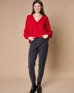 Oscar et Louise Gilets Et Cardigans|Cardigan en Laine & Cachemire mélangés Noémie rouge