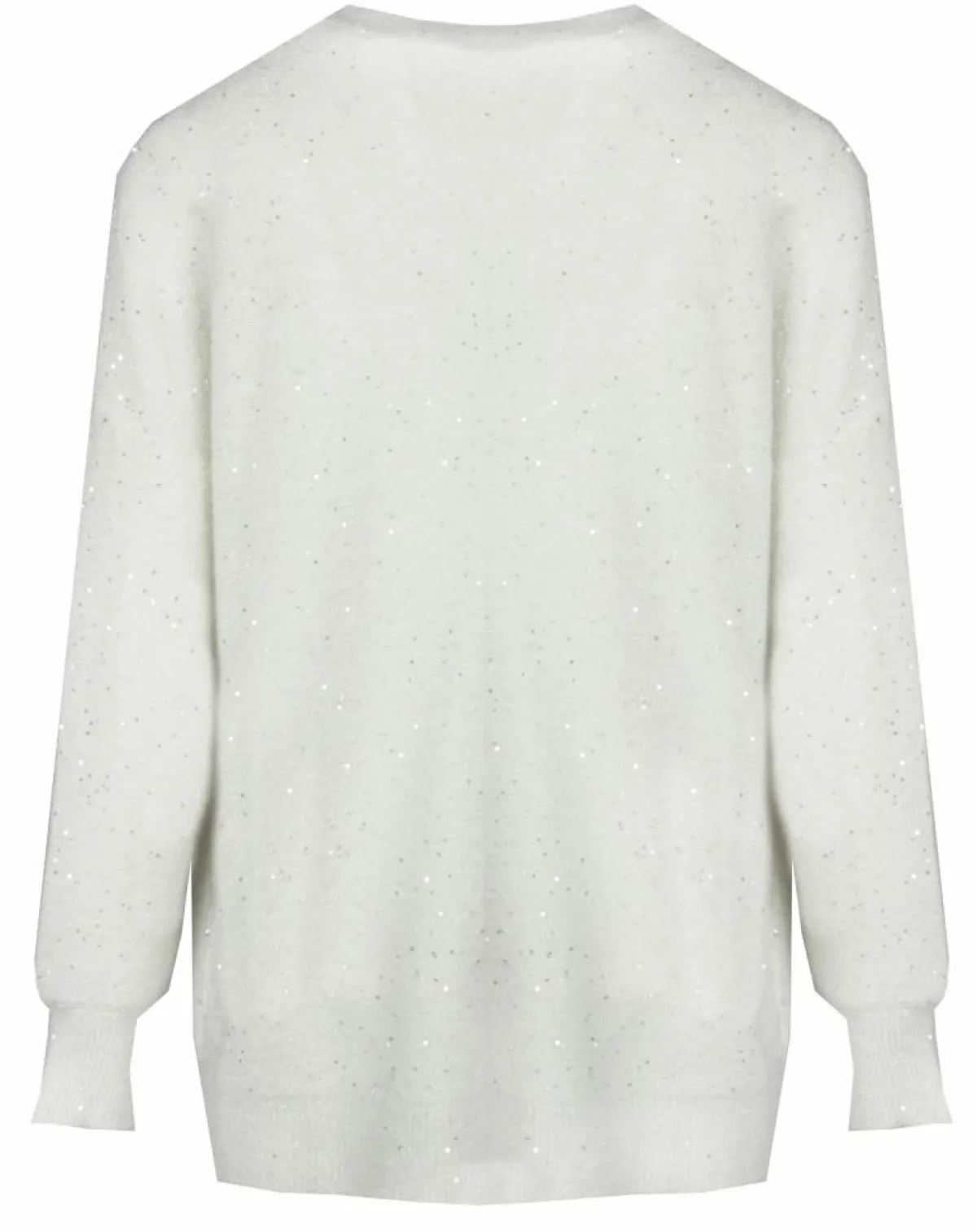 Lauren Vidal Gilets Et Cardigans|Cardigan en Laine & Mohair mélangés Basal à sequins blanc perle