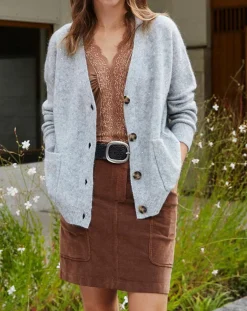 Lauren Vidal Gilets Et Cardigans|Cardigan en Laine & Mohair mélangés Basal à sequins gris