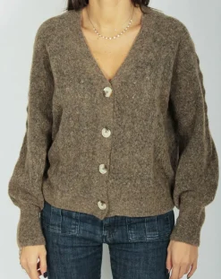 Lauren Vidal Gilets Et Cardigans|Cardigan en Laine & Mohair mélangés Seven moka