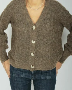 Lauren Vidal Gilets Et Cardigans|Cardigan en Laine & Mohair mélangés Seven moka