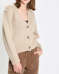Marc O'Polo Gilets Et Cardigans|Cardigan en Laine mélangée beige