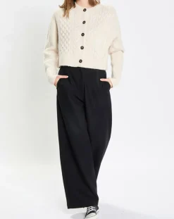 Marc O'Polo Gilets Et Cardigans|Cardigan en Laine mélangée à torsades écru