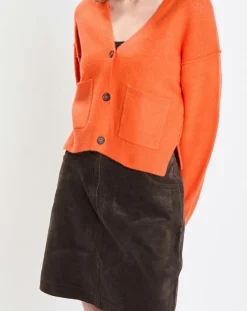 Marc O'Polo Gilets Et Cardigans|Cardigan en Laine mélangée orange