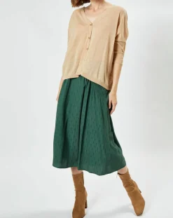 Maison Anje Gilets Et Cardigans|Cardigan en Lin & Coton Letrope latte