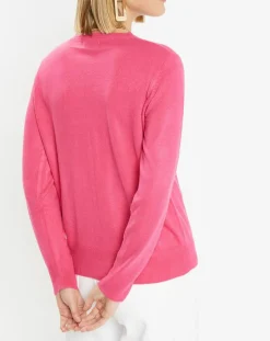 Galeries Lafayette Gilets Et Cardigans|Cardigan en Maille fine Fanny rose