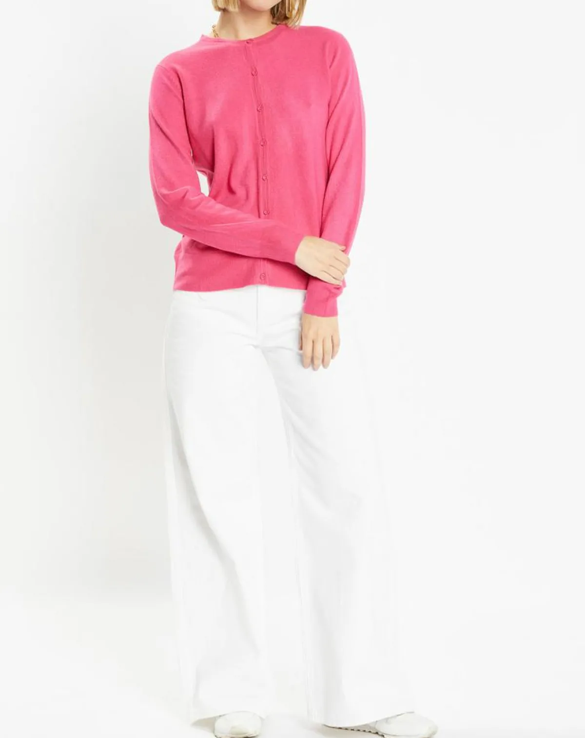 Galeries Lafayette Gilets Et Cardigans|Cardigan en Maille fine Fanny rose