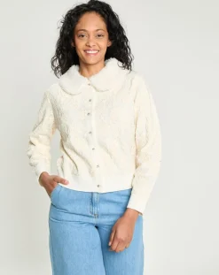 Manoush Gilets Et Cardigans|Cardigan Maille Dentelle ecru
