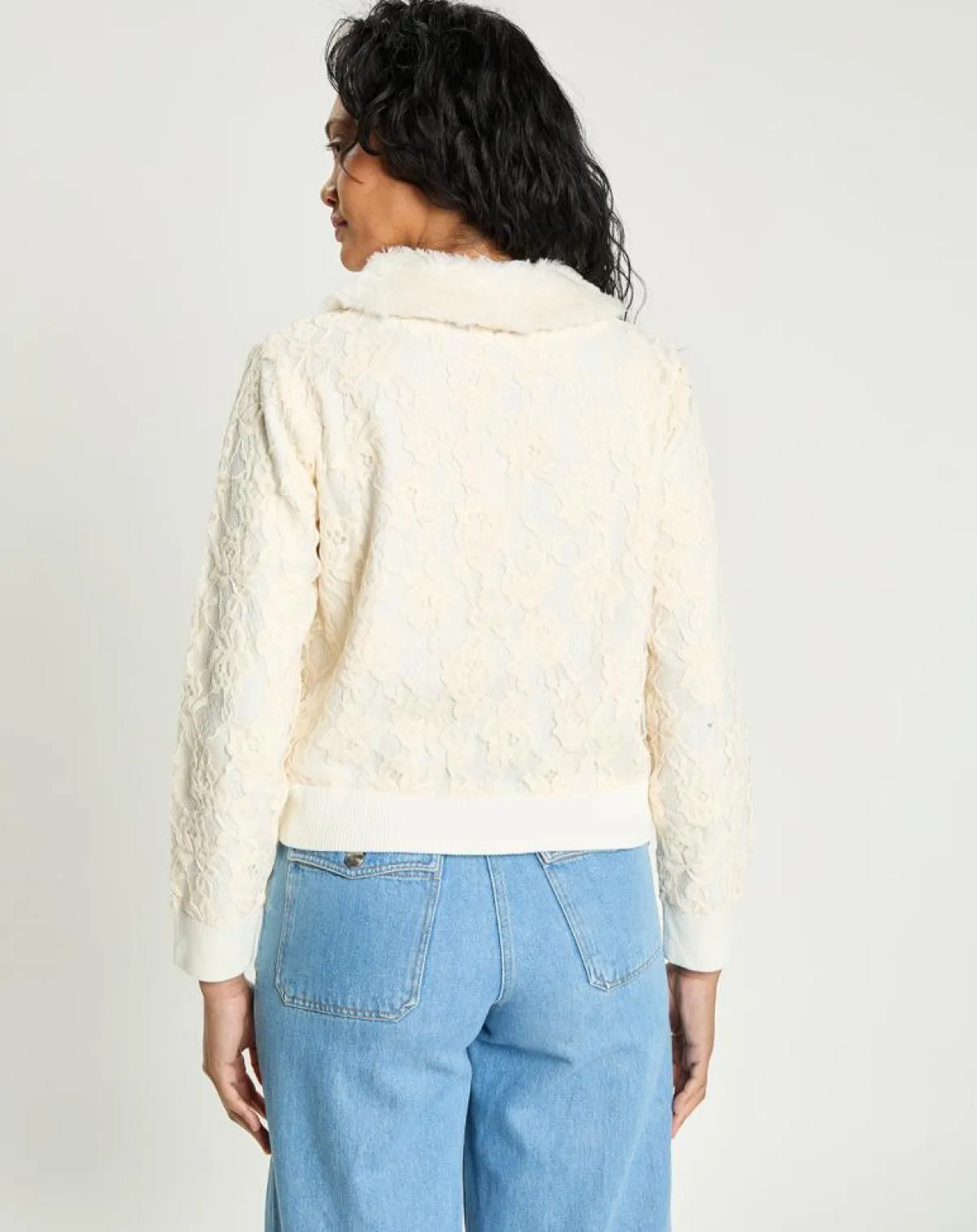 Manoush Gilets Et Cardigans|Cardigan Maille Dentelle ecru