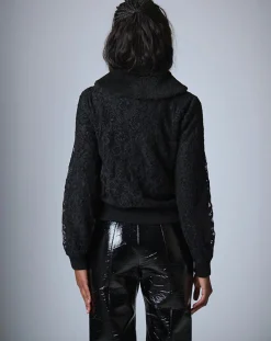 Manoush Gilets Et Cardigans|Cardigan Maille Dentelle noir