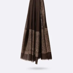 Petrusse Echarpes, Foulards|Carré 100% Soie Elisee moka - 130x200 cm