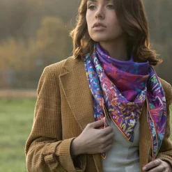 Petrusse Echarpes, Foulards|Carré 100% Soie Idylle néon - 105x105 cm