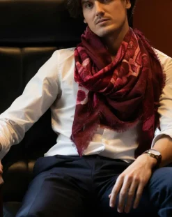 Petrusse Echarpes, Foulards|Carré en Laine mélangée Allure fuchsia - 120x120 cm