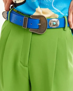 Wild Ceintures|Ceinture en Cuir Kishi bleue