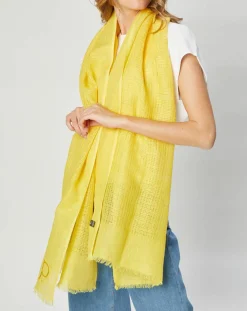 Petrusse Echarpes, Foulards|Écharpe en Lin & Coton Olaf jaune - 60x190 cm