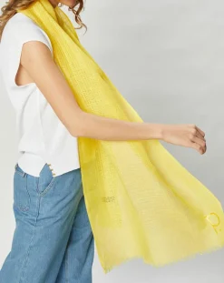 Petrusse Echarpes, Foulards|Écharpe en Lin & Coton Olaf jaune - 60x190 cm