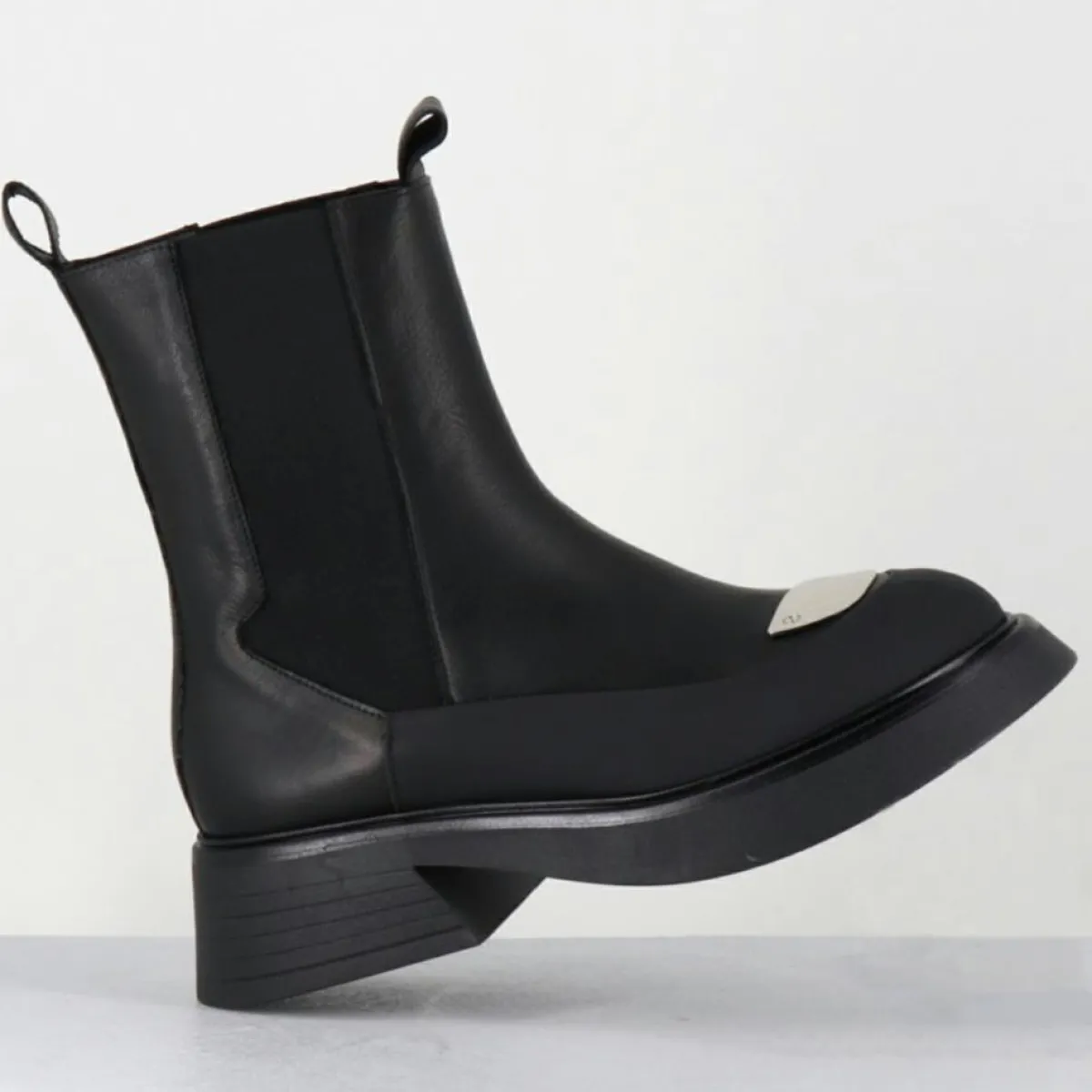Garrice Lab Bottines|Chelsea Boots en Cuir bike noires