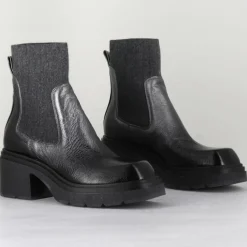 Garrice Lab Bottines|Chelsea boots en Cuir Gusto anthracite - Talon 6 cm