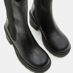 Flattered Bottines|Chelsea Boots en Cuir Mid noires - Talon 8 cm