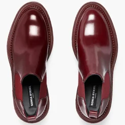 Sonia Rykiel Bottines|Chelsea boots en Cuir Montresor bordeaux - Talon 6 cm