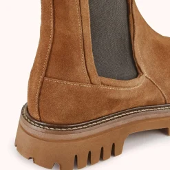 Cosmoparis Bottines|Chelsea boots en Velours de Cuir Teena tabac