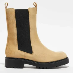 Apologie Bottines|Chelsea boots en Velours de Cuir Alice beiges