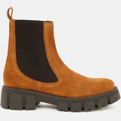 Galeries Lafayette Bottines|Chelsea boots semelle épaisse camel - Talon 4 cm
