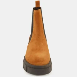 Galeries Lafayette Bottines|Chelsea boots semelle épaisse camel - Talon 4 cm