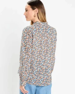 Marc O'Polo Chemises|Chemise à Fleurs orange/bleu