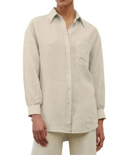 Marc O'Polo Chemises|Chemise 100% Lin Drapé beige