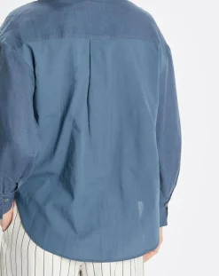 Marc O'Polo Chemises|Chemise 100% Lin sans manches Col bleu moyen