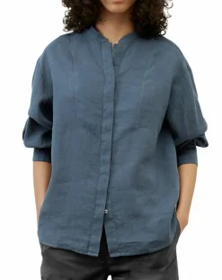 Marc O'Polo Chemises|Chemise 100% Lin sans manches Col bleu moyen