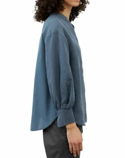 Marc O'Polo Chemises|Chemise 100% Lin sans manches Col bleu moyen