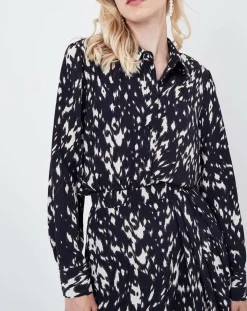 See u Soon Chemises|Chemise Acacia tachetée noire