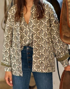 Lauren Vidal Chemises|Chemise Bold imprimée palme