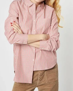 Karl Marc John Chemises|Chemise Candeur à rayures terracotta