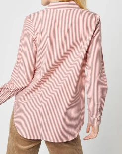 Karl Marc John Chemises|Chemise Candeur à rayures terracotta