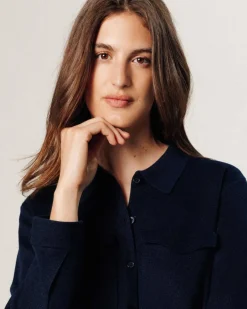 Rodier Chemises|Chemise Cassis poches poitrine bleu nuit