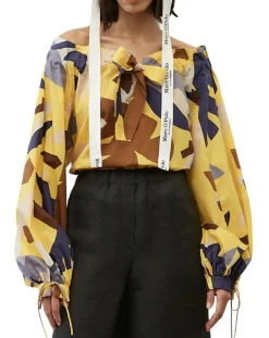 Marc O'Polo Chemises|Chemise Col Lavalière jaune/multicolore