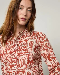 Hartford Chemises|Chemise Coraz imprimée orange sombre