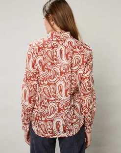Hartford Chemises|Chemise Coraz imprimée orange sombre