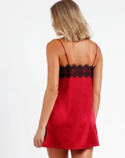 Admas Lingerie, Nuit|Chemise de nuit en dentelle rouge rubis