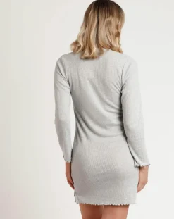 Admas Lingerie, Nuit|Chemise de nuit Soft Côtelée C gris chiné