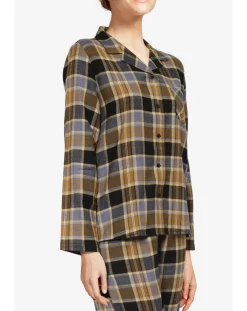 Femilet Lingerie, Nuit|Chemise de pyjama Ecossais imprimée marron/noir