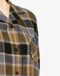 Femilet Lingerie, Nuit|Chemise de pyjama Ecossais imprimée marron/noir