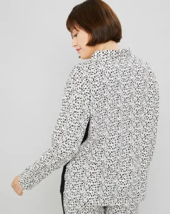 Femilet Lingerie, Nuit|Chemise de pyjama Flower imprimée beige/noir